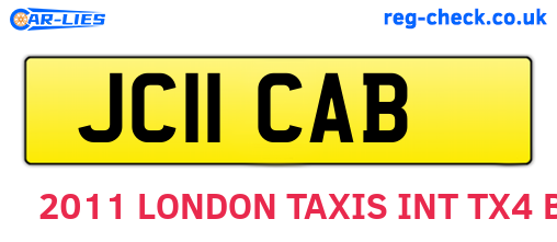 JC11CAB are the vehicle registration plates.