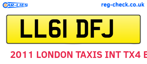 LL61DFJ are the vehicle registration plates.