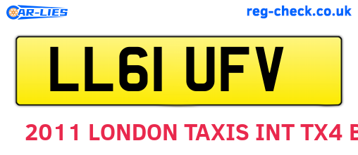 LL61UFV are the vehicle registration plates.