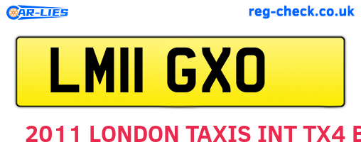 LM11GXO are the vehicle registration plates.