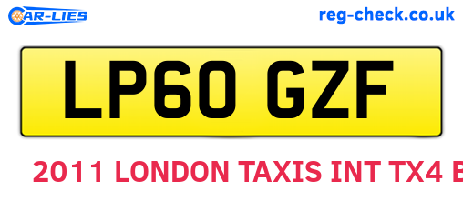 LP60GZF are the vehicle registration plates.