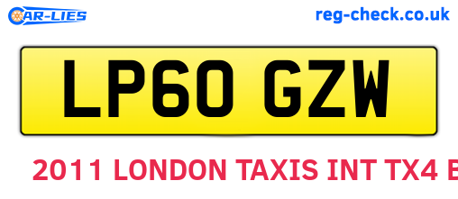LP60GZW are the vehicle registration plates.