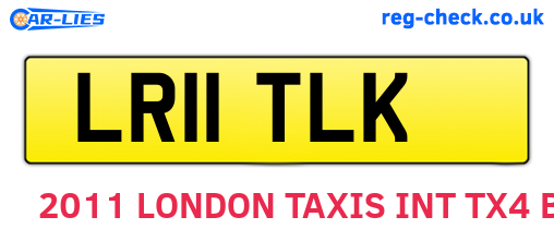 LR11TLK are the vehicle registration plates.