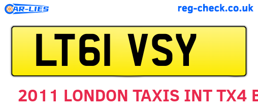LT61VSY are the vehicle registration plates.