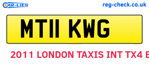 MT11KWG are the vehicle registration plates.