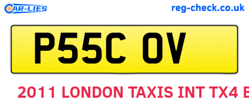 P55COV are the vehicle registration plates.