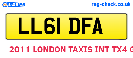LL61DFA are the vehicle registration plates.
