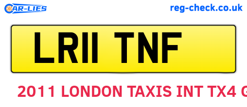 LR11TNF are the vehicle registration plates.