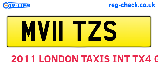 MV11TZS are the vehicle registration plates.