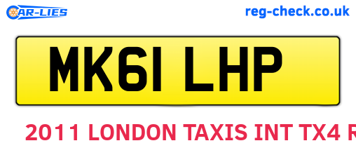 MK61LHP are the vehicle registration plates.