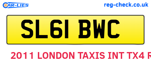 SL61BWC are the vehicle registration plates.
