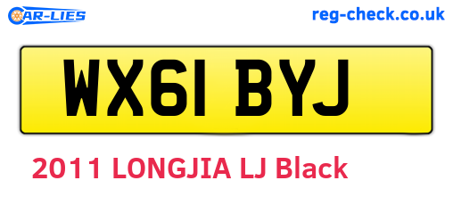 WX61BYJ are the vehicle registration plates.