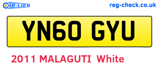 YN60GYU are the vehicle registration plates.