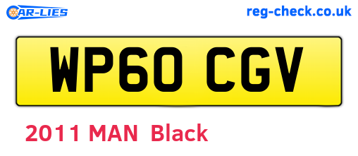 WP60CGV are the vehicle registration plates.