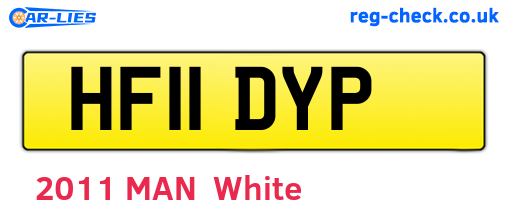 HF11DYP are the vehicle registration plates.
