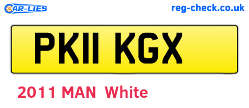 PK11KGX are the vehicle registration plates.