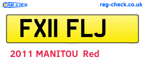 FX11FLJ are the vehicle registration plates.