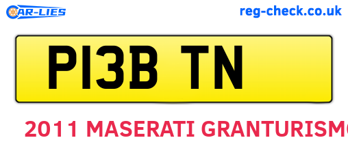 P13BTN are the vehicle registration plates.