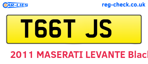T66TJS are the vehicle registration plates.