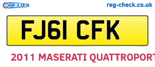 FJ61CFK are the vehicle registration plates.