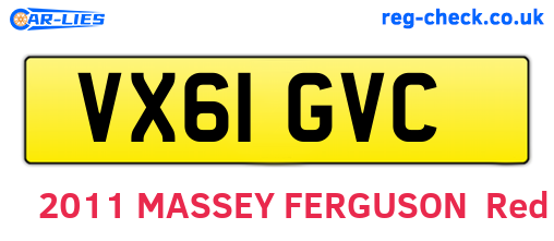 VX61GVC are the vehicle registration plates.