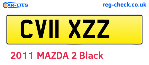 CV11XZZ are the vehicle registration plates.