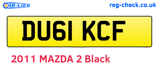 DU61KCF are the vehicle registration plates.