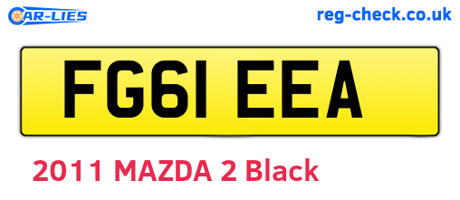 FG61EEA are the vehicle registration plates.