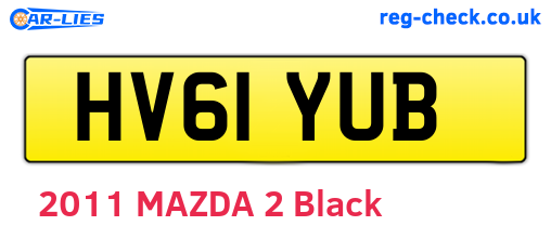 HV61YUB are the vehicle registration plates.