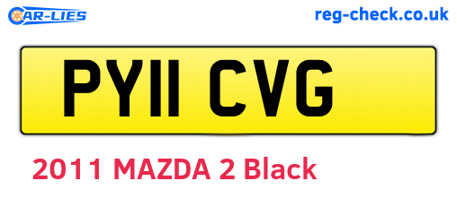 PY11CVG are the vehicle registration plates.