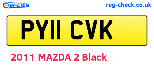 PY11CVK are the vehicle registration plates.