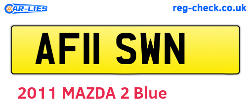 AF11SWN are the vehicle registration plates.