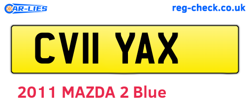 CV11YAX are the vehicle registration plates.