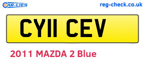 CY11CEV are the vehicle registration plates.