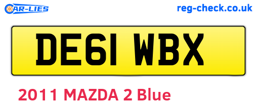DE61WBX are the vehicle registration plates.