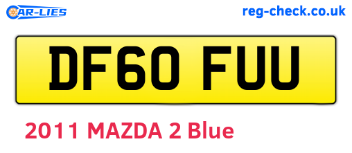 DF60FUU are the vehicle registration plates.