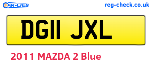 DG11JXL are the vehicle registration plates.