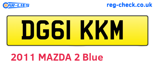 DG61KKM are the vehicle registration plates.