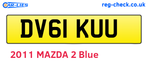 DV61KUU are the vehicle registration plates.