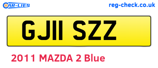 GJ11SZZ are the vehicle registration plates.
