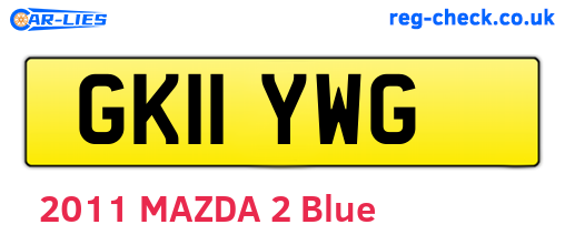 GK11YWG are the vehicle registration plates.