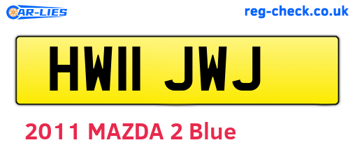 HW11JWJ are the vehicle registration plates.