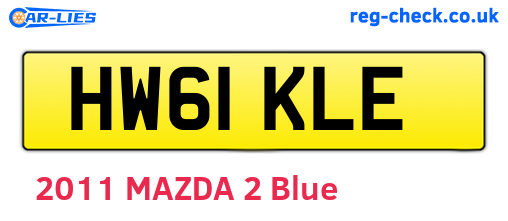 HW61KLE are the vehicle registration plates.