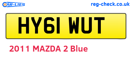 HY61WUT are the vehicle registration plates.