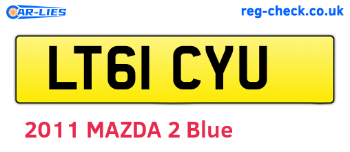 LT61CYU are the vehicle registration plates.