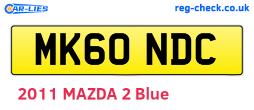 MK60NDC are the vehicle registration plates.