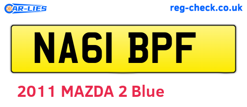 NA61BPF are the vehicle registration plates.