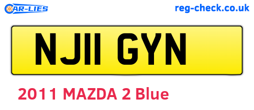 NJ11GYN are the vehicle registration plates.