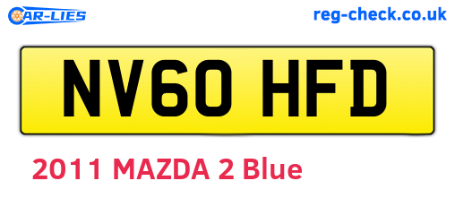 NV60HFD are the vehicle registration plates.