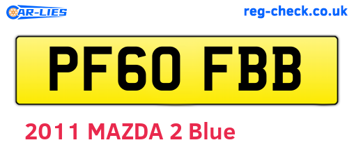 PF60FBB are the vehicle registration plates.